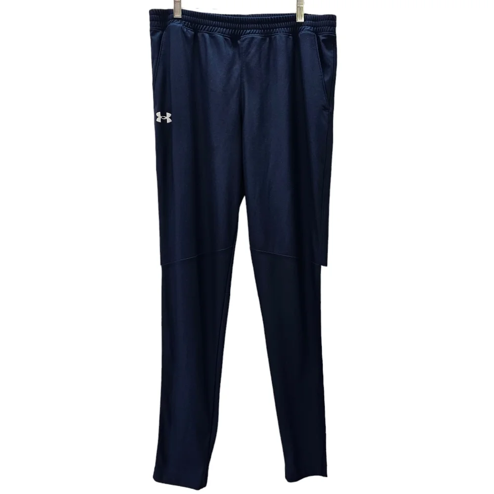 Under Armour Pants Mens Size Extra Large Lightweight Fitted Knit Blue White - Picture 2 of 15